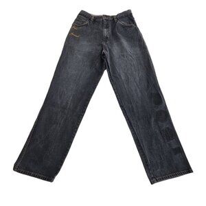 Platinum FUBU Harlem Globetrotters Jeans Big D Meadowlark Patches Removed 36x34